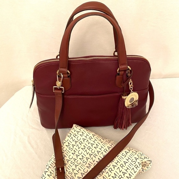 ISAAC MIZRAHI NEW Handbag With Tassels Key Fob - Picture 4 of 7